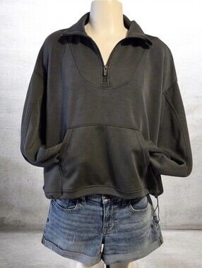 Spyder Active Sport Grey Cropped Half Zip Pullover Size M